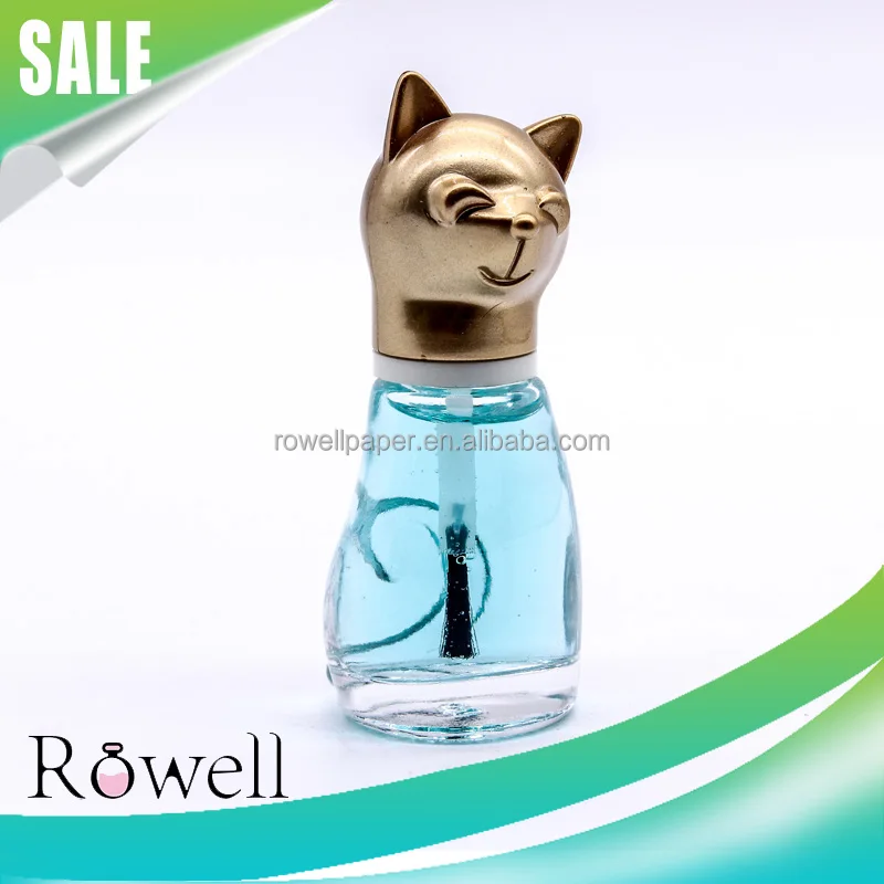 Custom Design Empty Cute Animal Shaped Nail Polish Bottle 12ml Glass Nail Varnish Bottle with Cat Shaped Cap