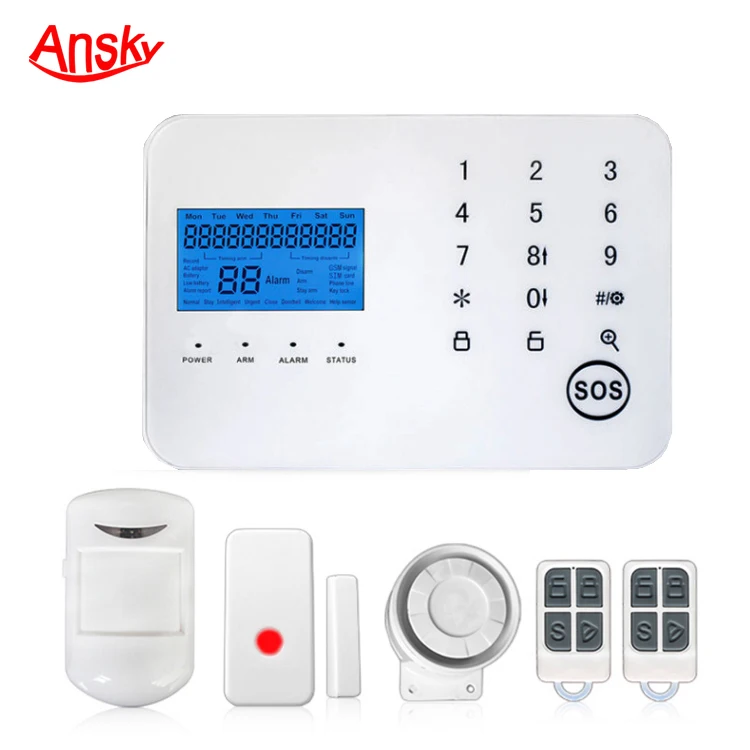 Ansky Wireless Intruder Security Alarm 4 Wired 99 Wireless Defense Zones Home Gsm Alarm System