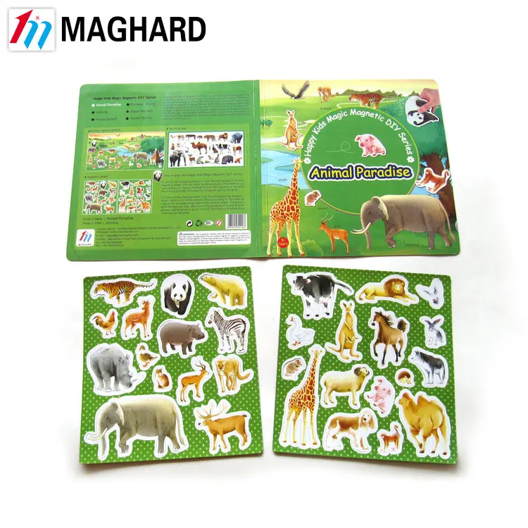 Красочная смешная композитная Магнитная кукла, животные, игра, игрушки, книга для детей