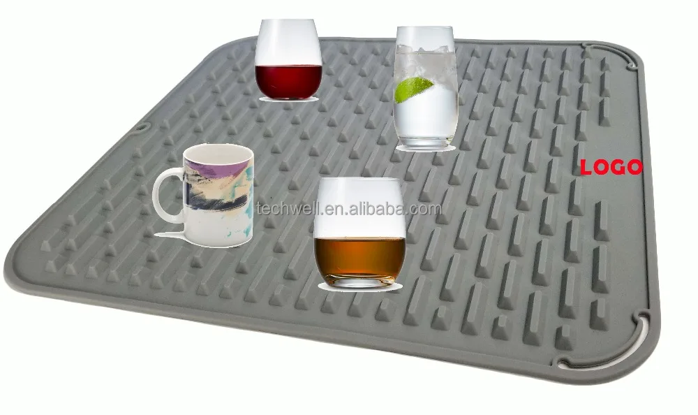 17.8*15.8 Inch Silicone Foldable Roll-up Kitchen Dish Drying Mat