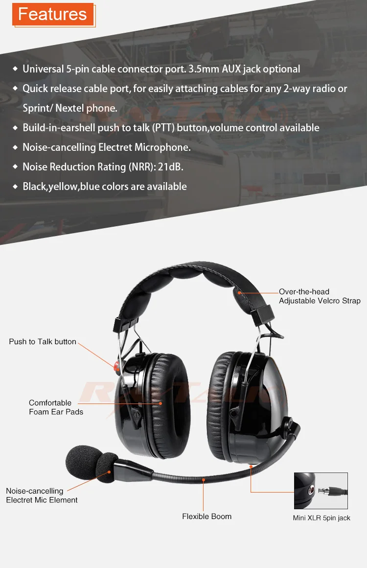 Two Way Radio Heavy Duty Noise Cancelling Headset For Ica16 Buy