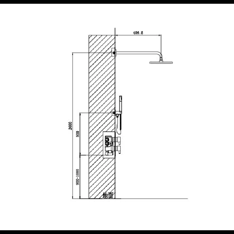 Modern Brass Square Dual Function Concealed Thermostatic Shower System factory