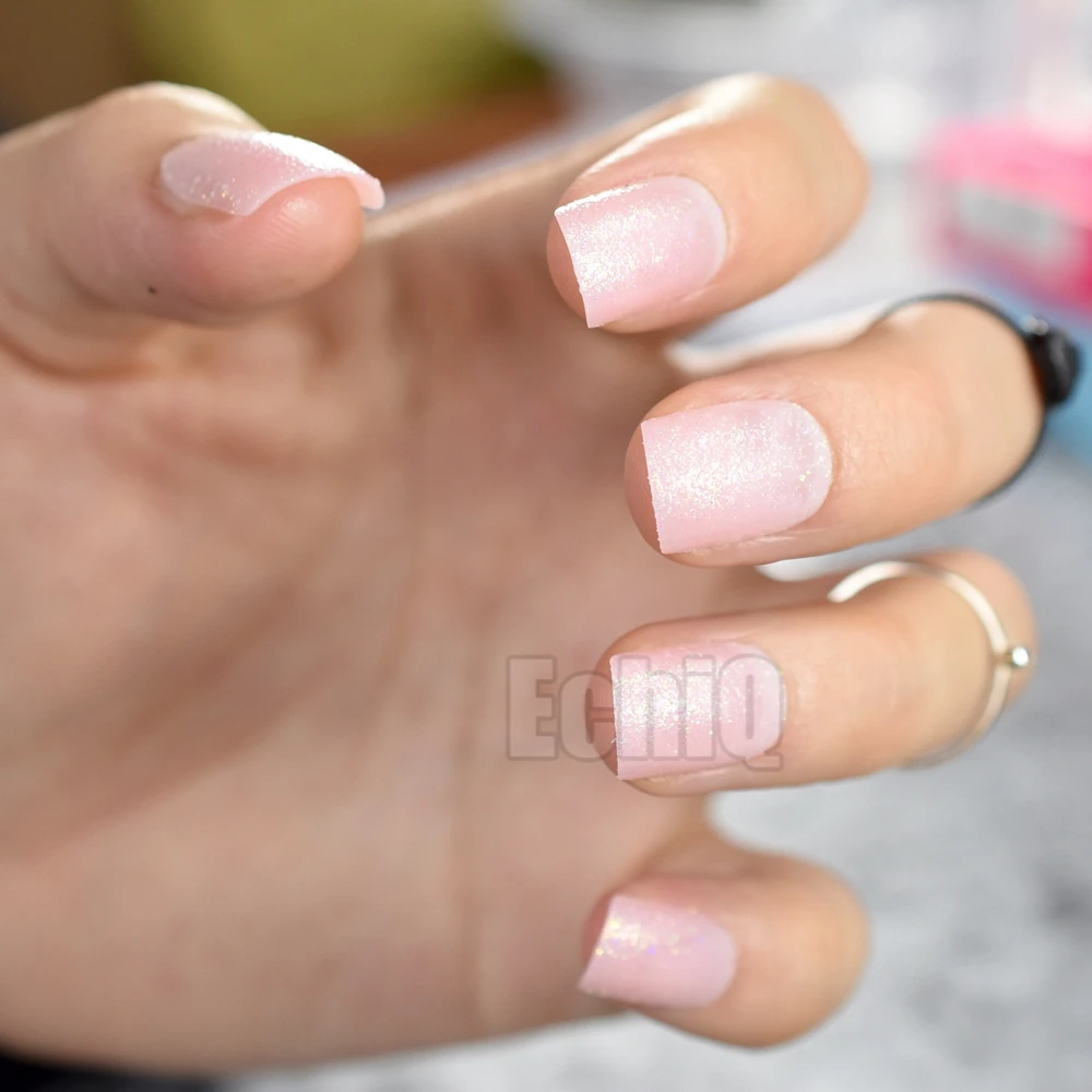 Clear Pink Color False Nails Jelly Pink Nails Short Round Head Full Cover  Arylic Nail Art Fake Nail Tips With Glue Sticker From Beautydeal, $1.88 |  DHgate.Com
