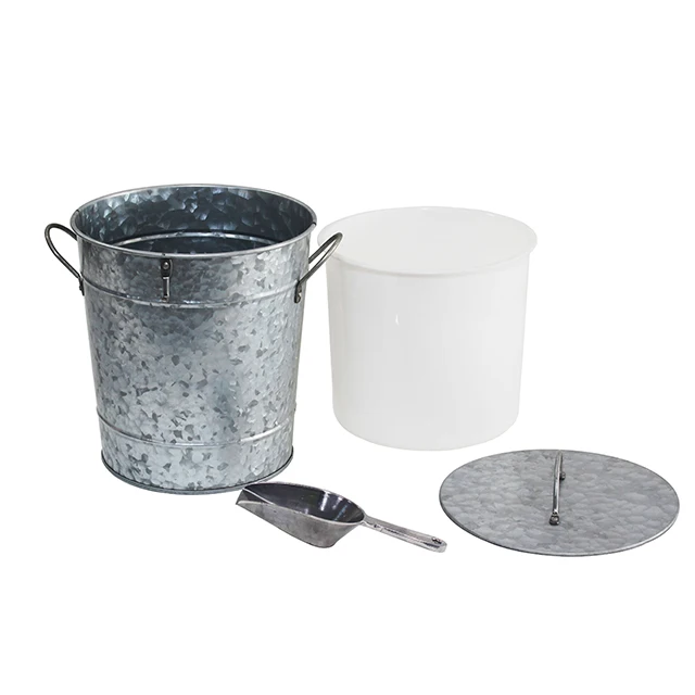 Galvanized Steel Ice Bucket with Scoop