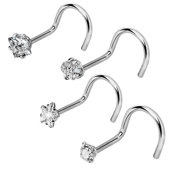 High Quality 10 Set 316L Steel Body Piercing Jewelry Nose Screws Ball Nose Studs 20G for Men/Women Sexy Stainless Steel Gift