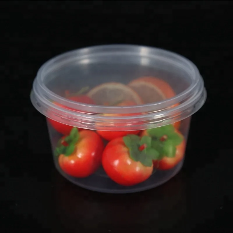 480ml Disposable pp Material clear Round Plastic Food Container with Lid