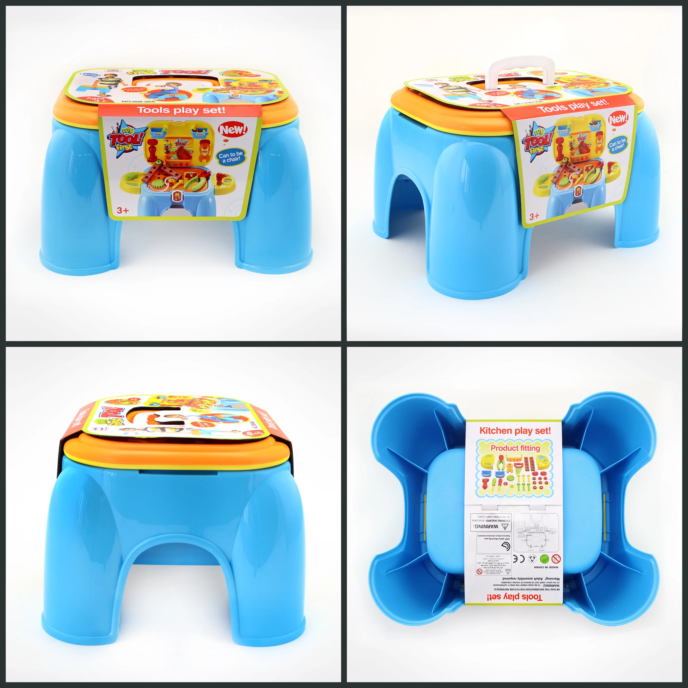 2 в 1 пластик Модель игрушки Детский табурет & детей инструмент Kit Электронная игрушка для