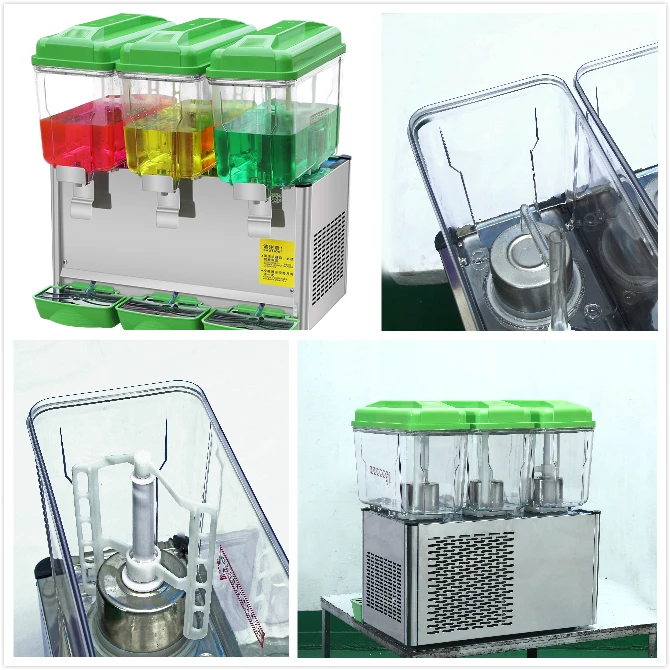 190509 3*12l Multiple Colour Electric Cold Beverage Dispenser Machine