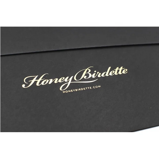 Набор карт с тиснением из золотой фольги/Подарочная карточка конвертом черная бумага золотым логотипом и карточкой