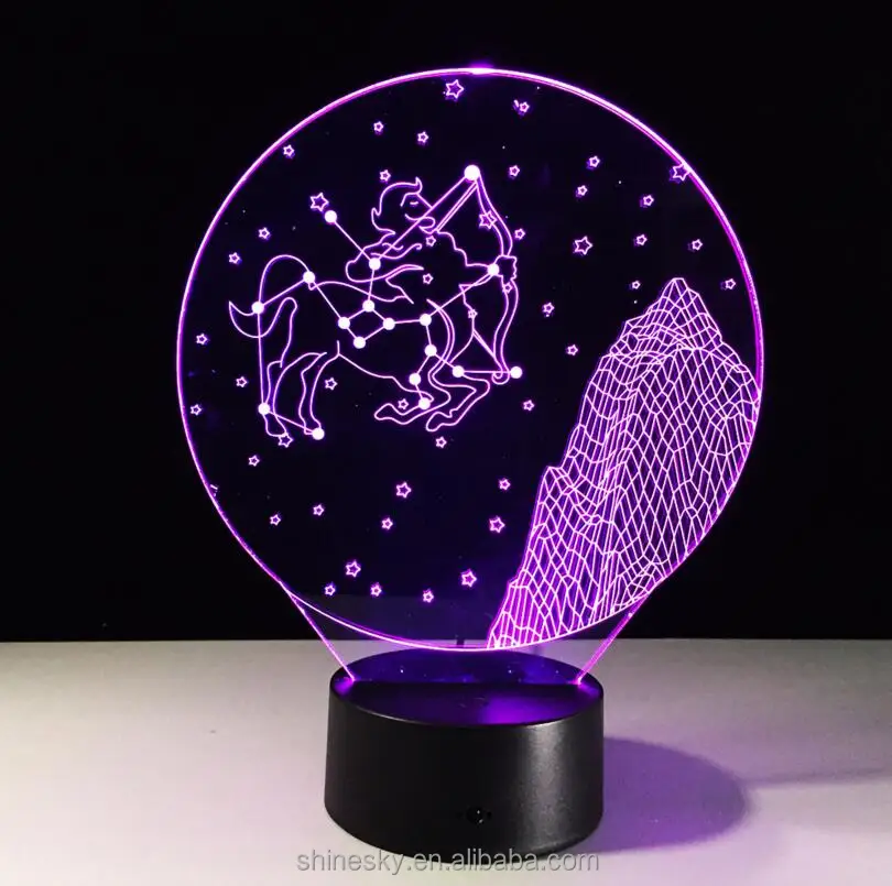 2025年新作 12星座 乙女座 天秤座 蠍座 射手座 星座イメージ 3D LED 7
