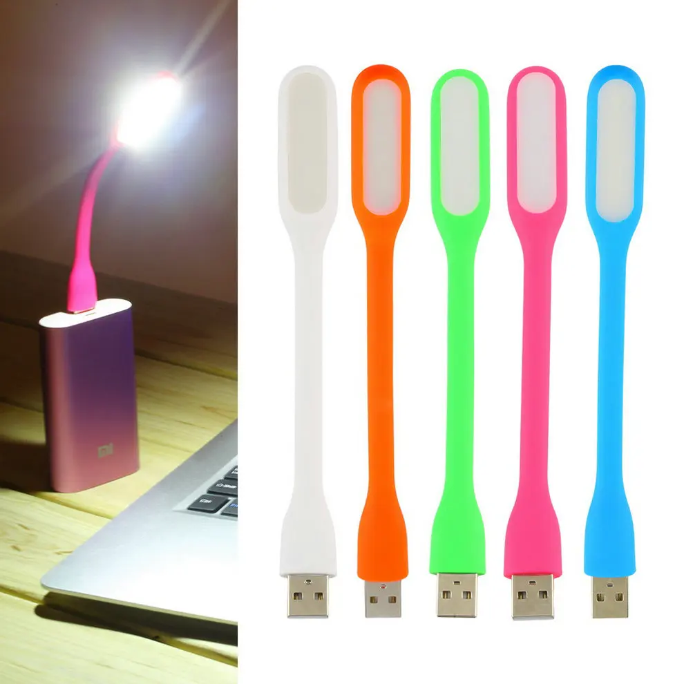 2Pcs Flexible Mini USB LED Light Lamp Night Reading Bright For Notebook Laptop 