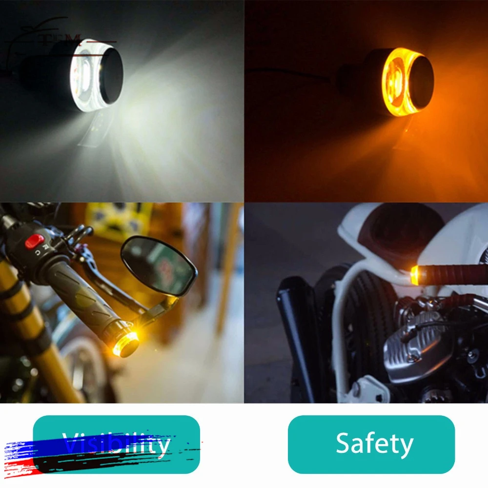 Система освещения мотоцикла белый желтый указатель поворота светодиодный индикатор мигалка рукоятка Руль конец