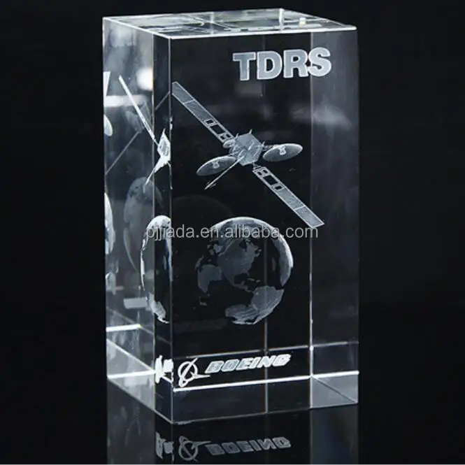 3D Laser Engraved Crystal Glass Cube Paperweight - Christmas Tree Design, Feng Shui Decor, Handmade Gift - View #2