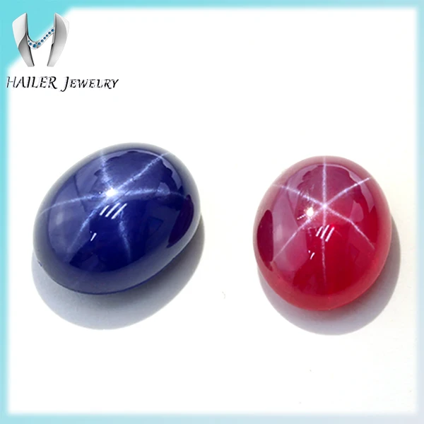 Manmade Oval Synthetic Loose Gemstone Customized Multi Color Star Sapphire for Jewelry Design