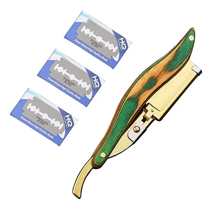 Парикмахерская бритва, профессиональная прямая бритва, ручная работа для мужского бритья с 10 лезвиями