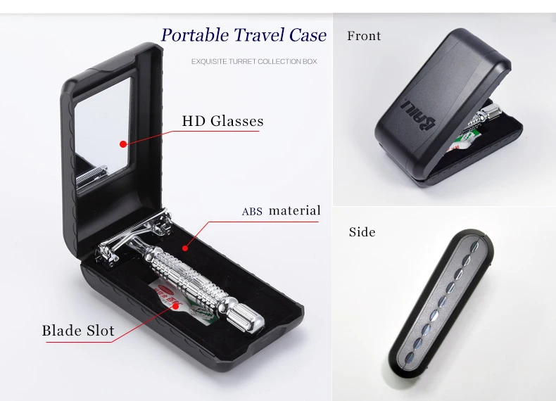 Open Bladed Razor Twin-bladed Double Edge Safety Razor Shaver Classic Men's Twist ...