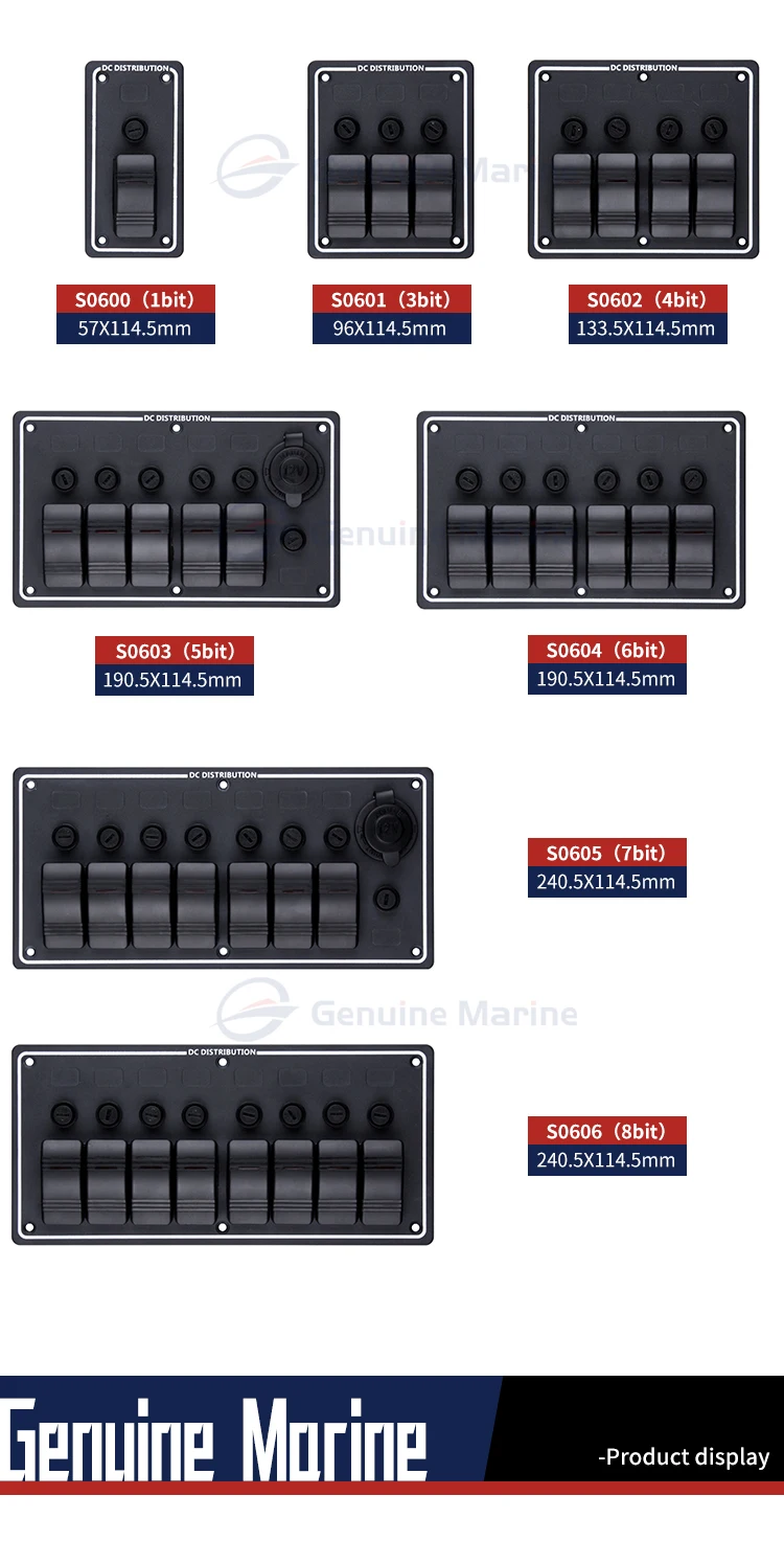 Genuine Marine LED Navigation Switch Panel with Battery Test