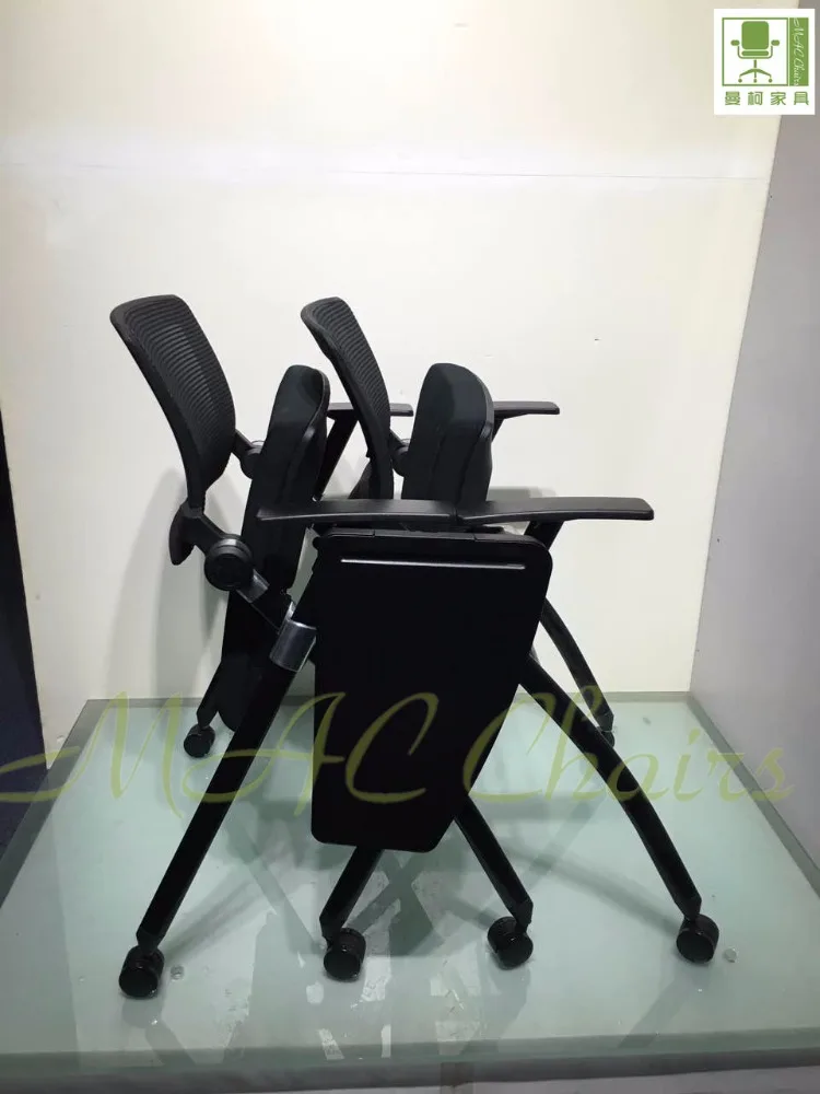 Folding Student Chair with Wheel/conference Chair with Writing Pad Student Chair Manufacture Chaise Colier Avec Pupitre