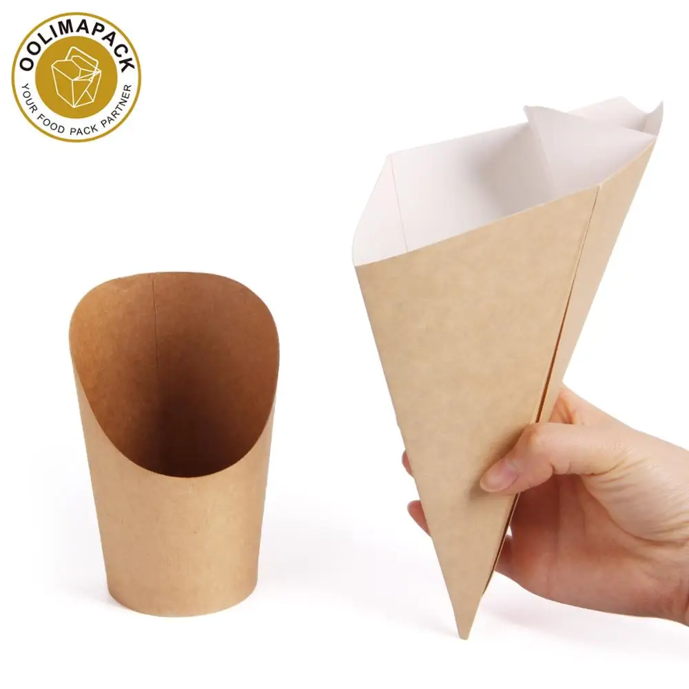 Paper French Fries Scoop Container Kraft Small size 8,2x2,2x9cm