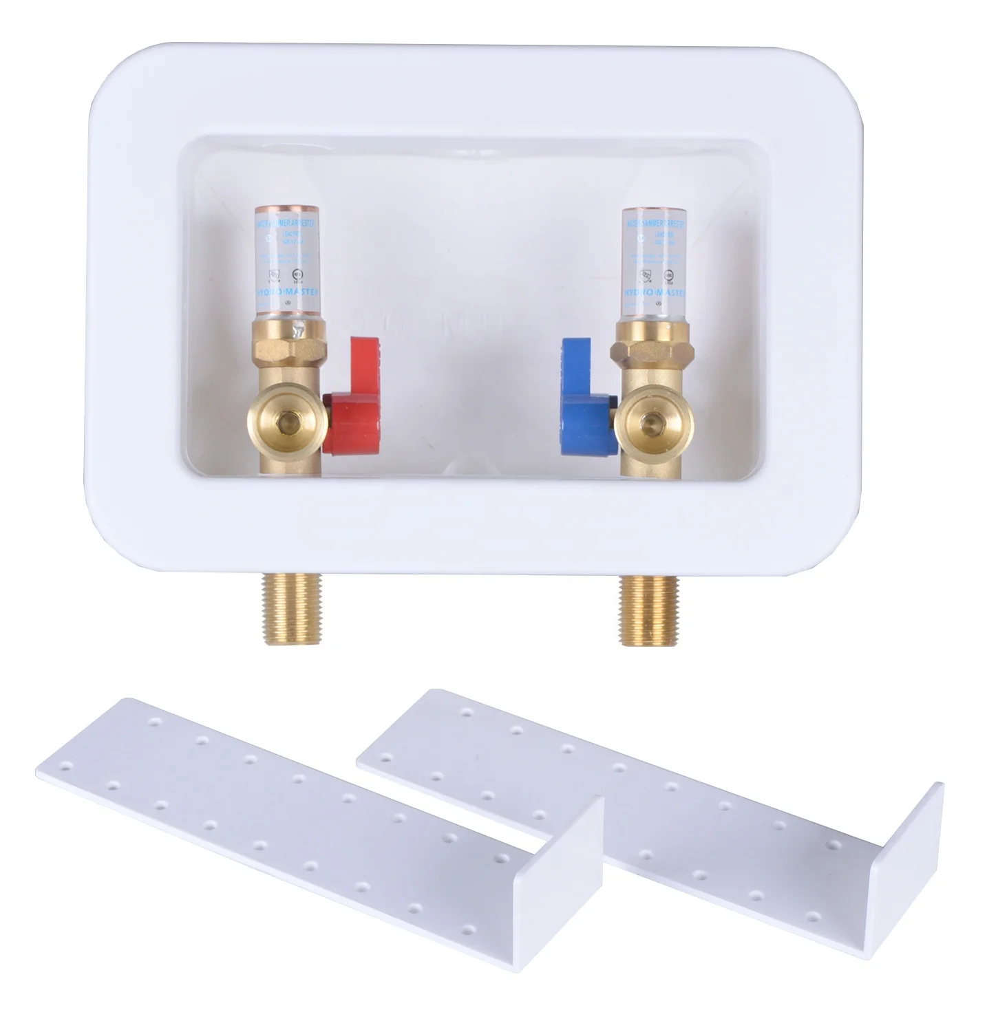 Washing Machine Outlet Box, Stop Valves with Water Hammer Arrestor