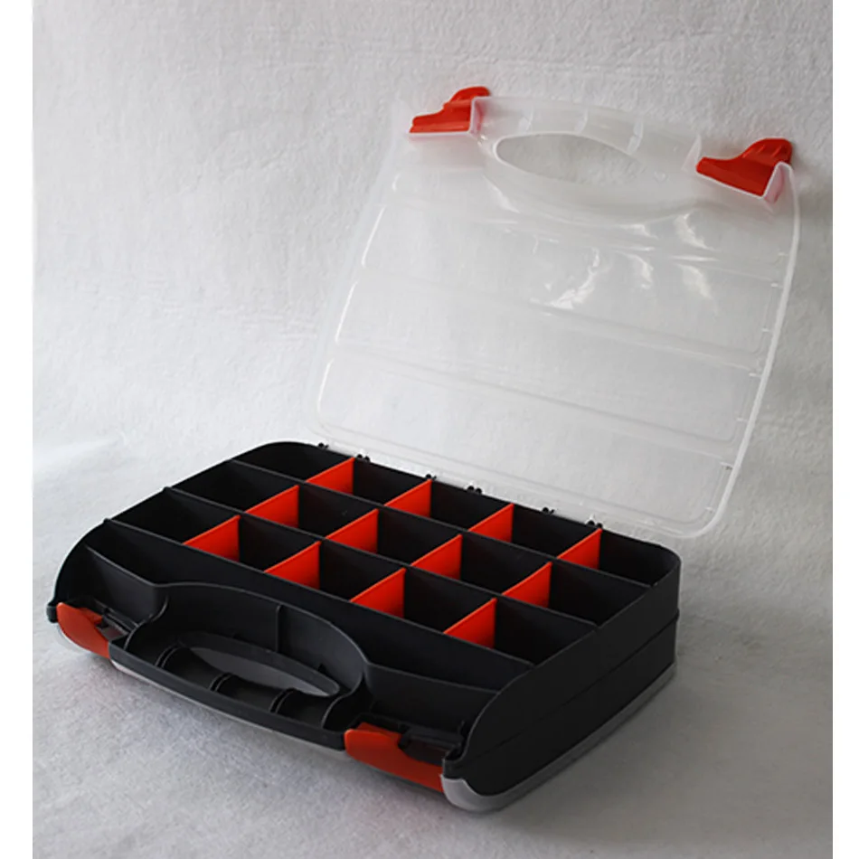 30 Compartment Professional Tool Organiser Case Box Storage Double Sided Plastic Organizer Boxes