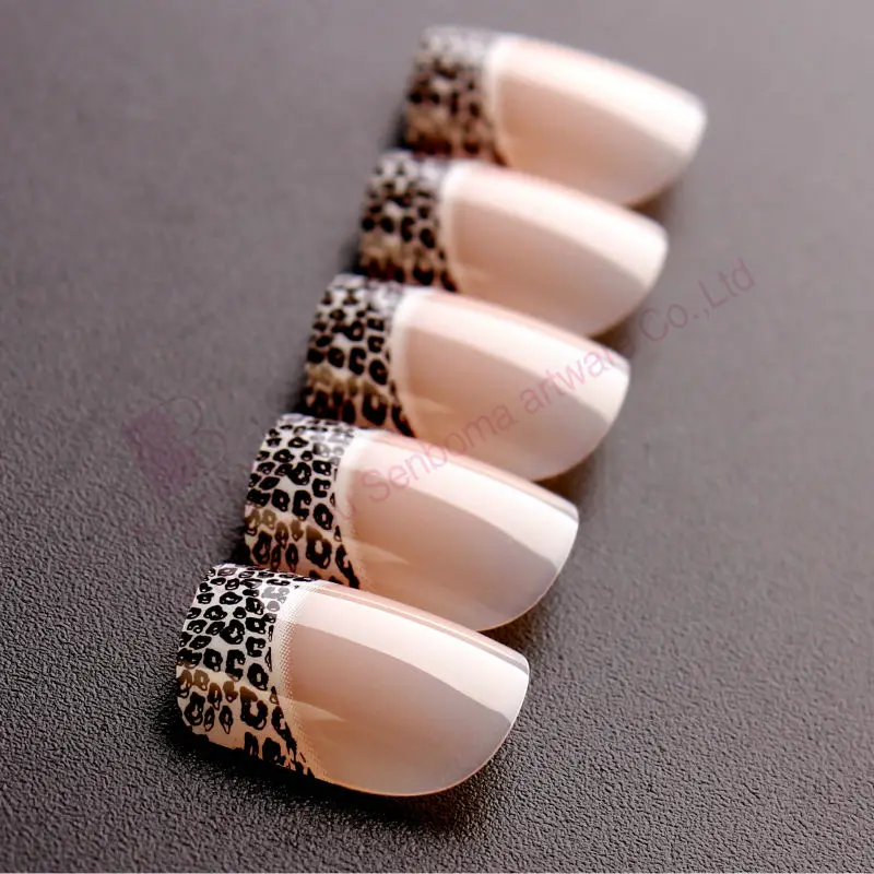 cheetah print nail tips