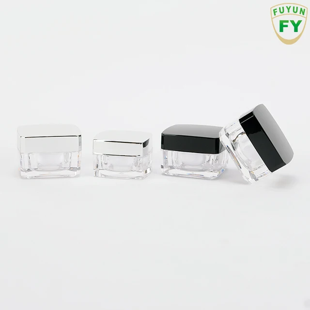 Прозрачная квадратная Косметическая банка для спрея Fuyun, Акриловая банка для крема для лица с двойными стенками, 5 г, 10 г, 15 г, 20 г, быстрая доставка