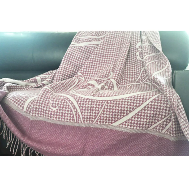 BLUE PHOENIX Blankets for Winter New Zealand Wool Jacquard Flower king Size