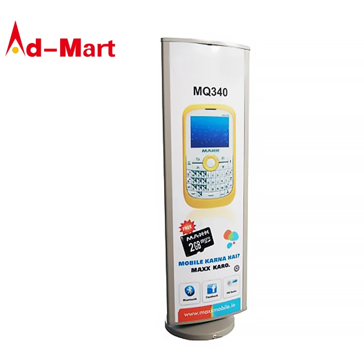 Triangle Rotating Revolving Advertising Sign Lightbox Professional Stand Standing Light Box