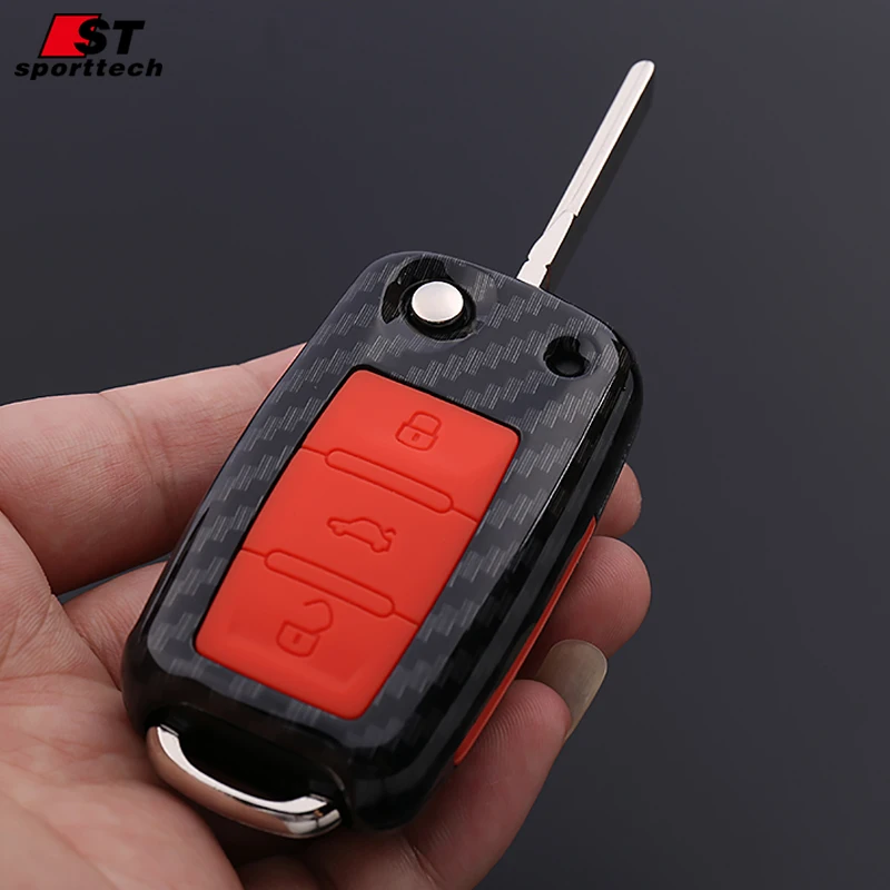 Пластиковый умный чехол для автомобильного ключа с 3 кнопками, двойная защита, силиконовый чехол для автомобильного ключа, индивидуальный чехол для автомобильного ключа для SKODA