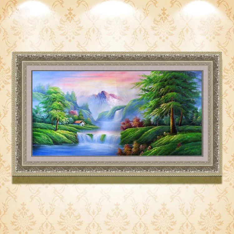 Thác Nước Phong Cảnh Trung Quốc Vẽ Tay Sơn Dầu Ct-28 là một tuyệt tác của nghệ thuật phong cảnh. Bức tranh vẽ tay sẽ mang đến cho bạn cảm giác mình đang sống trong một khu vườn đẹp tuyệt trần và cảm nhận được sự tình túy của nghệ thuật Trung Hoa.