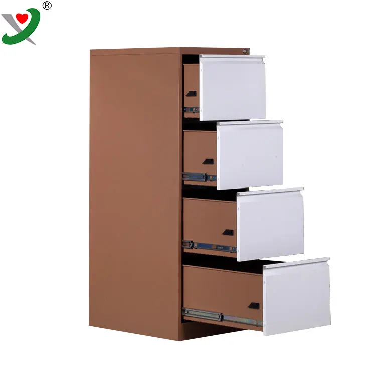 China Factory office steel 4 tier filing cabinet A4 file cabinet drawer metal storage drawer cabinet