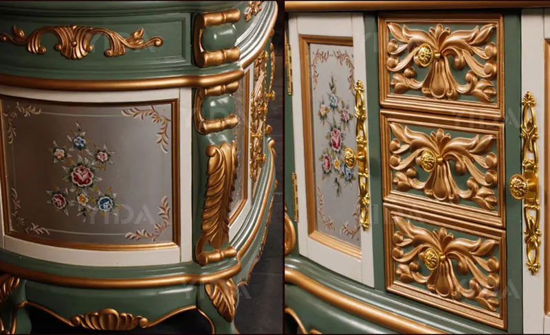 Китайский поставщик индивидуальный OEM роскошный античный шкаф из массива дерева для ванной комнаты