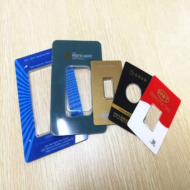 Factory Custom Security Tamper Evident Plastic Gold Coin Packaging PVC Card with Number