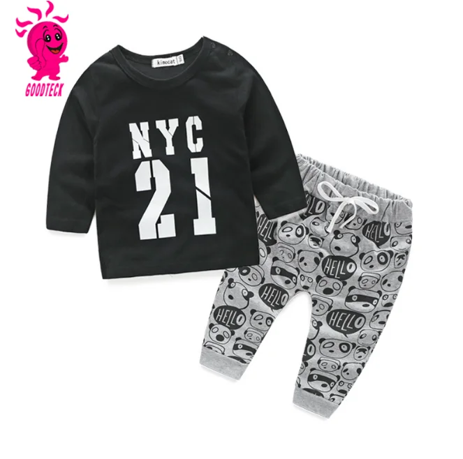 100 Coton Mode 2 Pieces Noir Sans Manches Longues Chemise Et Pantalon Garcons Ensembles Buy Vetements Pour Enfants Vetements Bebe Garcon Vetements Bebe Product On Alibaba Com