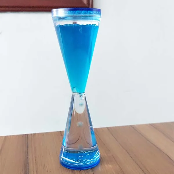 New Design Innovative Product Ideas Color Water Drip Sand Timer Acrylic Oil Liquid Hourglass Decoration