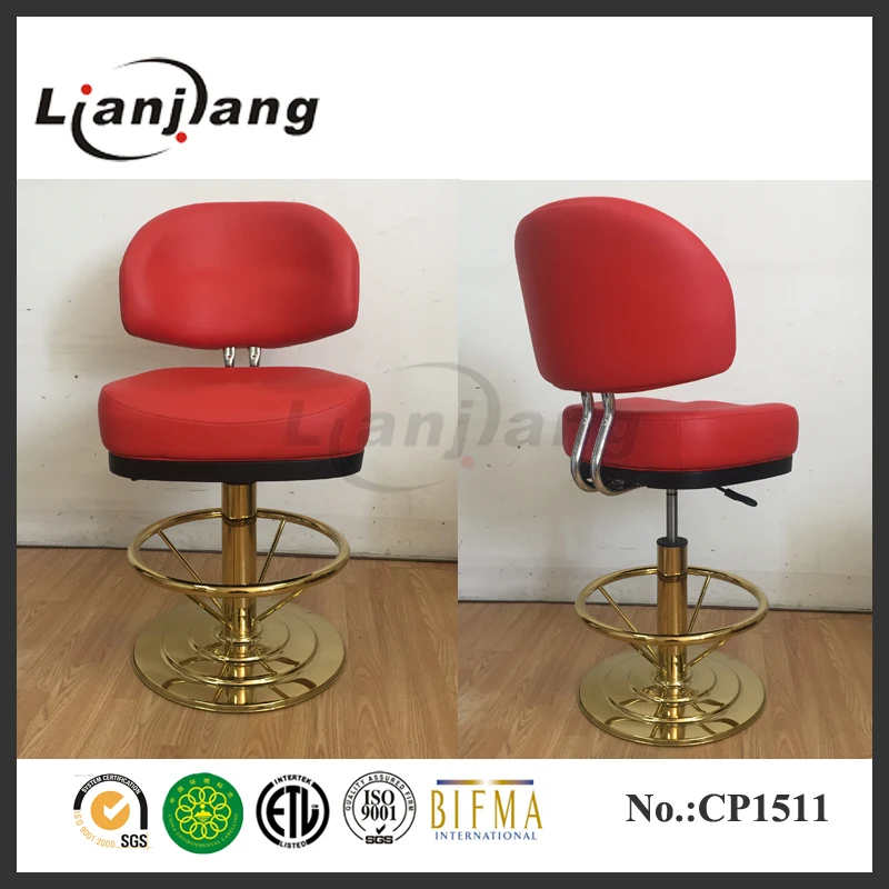 High End bar Chair 360 Swivel Casino Stool Red Colour