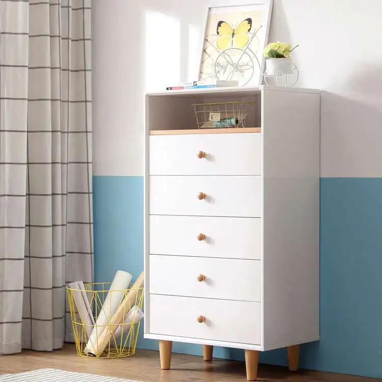 High Quality Cheap Wooden Chest of Drawers Wood White for Living Room