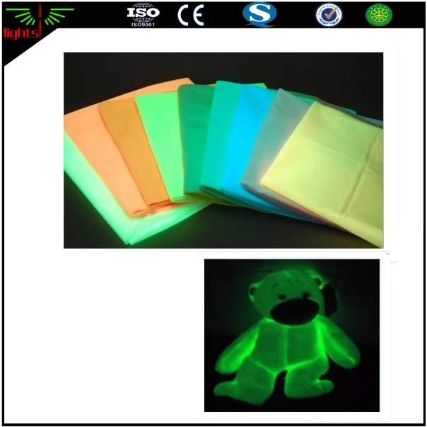 CY Multicolor Photoluminescent Luminescent Glow in the Dark Fluorescent Green Soft Plush Toys Polyester Luminous Fabric