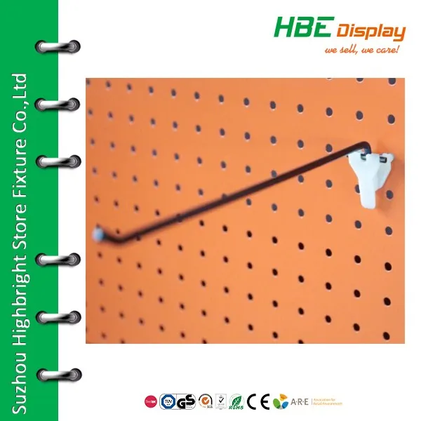Grid Hook for Perforated Back Panel Supermarket Gondola