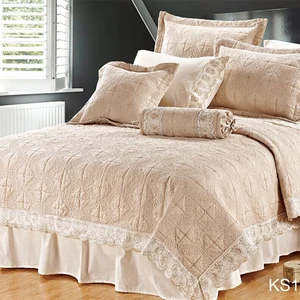 KOSMOS Modern New Design 100% Polyester Comfortable Bedspread with Lace