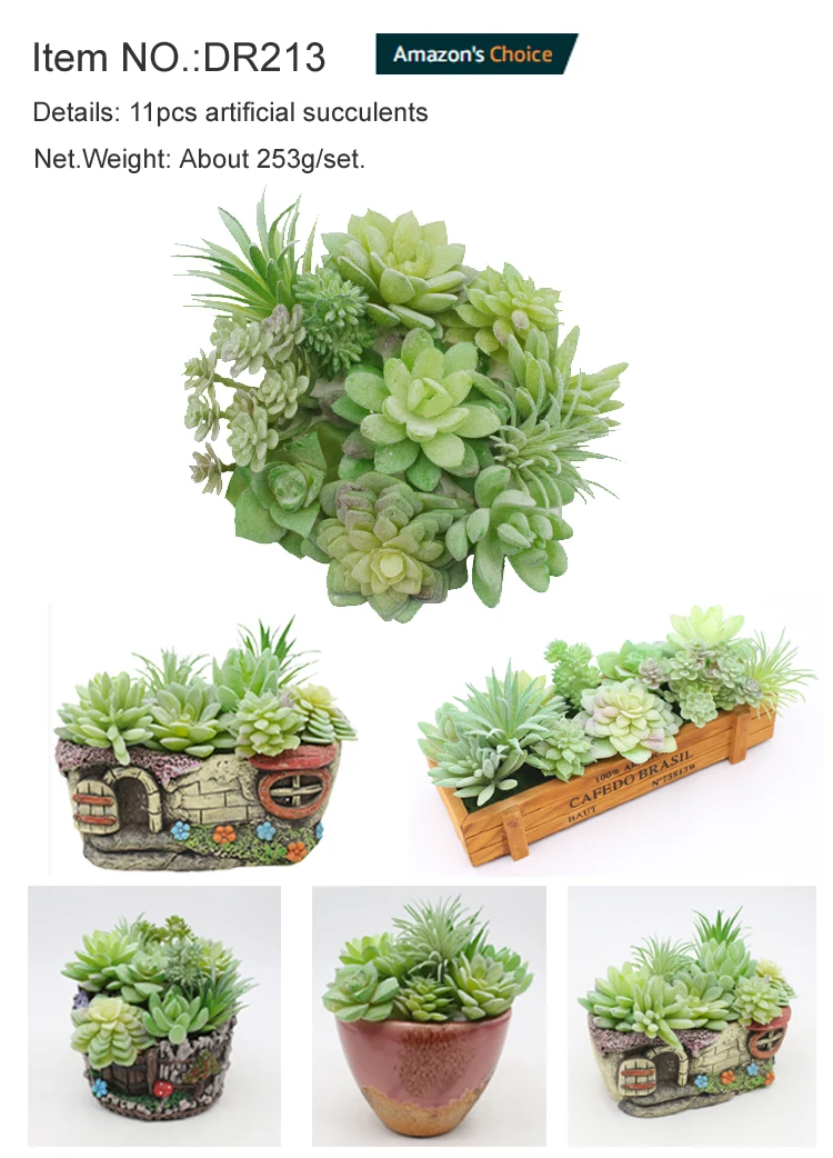 Assorted Mini Unpotted Succulents Artificial Plants DIY Materials in Garden