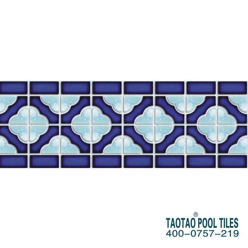 Designs Swimming Pool Tile Mosaics Line Light Blue Border Tiles