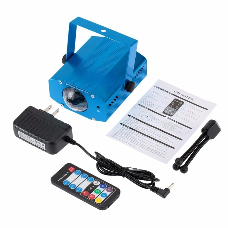 7 Color Remote RGB LED Water Wave Effect Stage Light Lighting