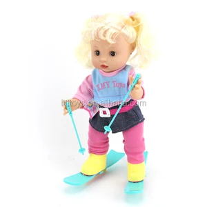 15 Inch Battery-Operated Skiing Baby Doll Vinyl Model Toy Manufactured in China