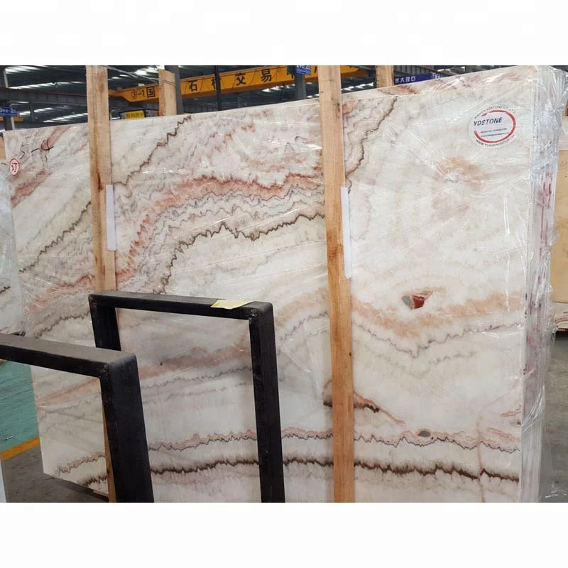 Luxury Pink Rainbow Onyx Slabs - Natural Onice Stone