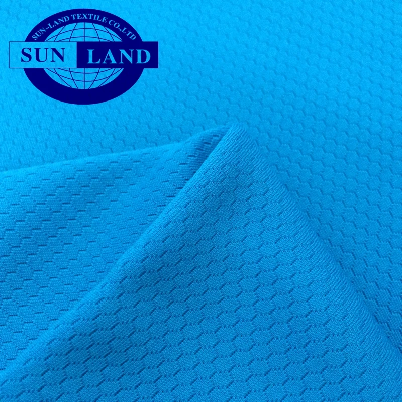 Sportswear Material100% Quick Dry Tech Polyester Yarn Knitting Breathable Honeycomb Athletic Mesh Fabric