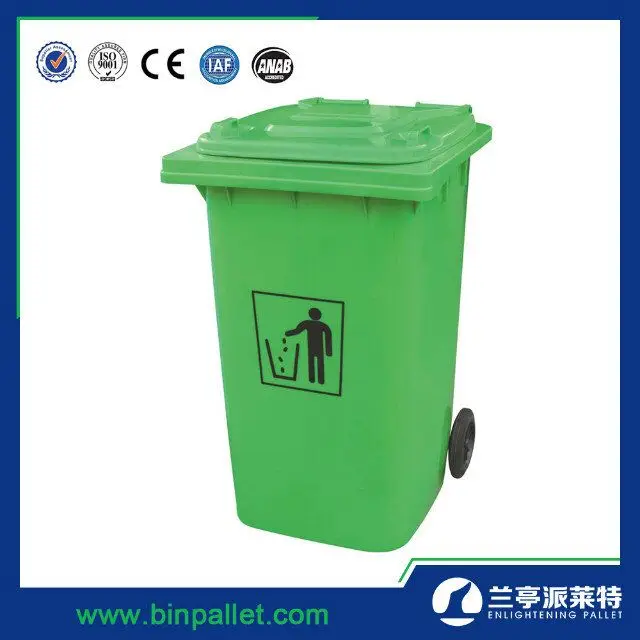 Green Color Outdoor Garbage Bin 120 Liter Plastic Dustbin 13 Gallon Trash Can