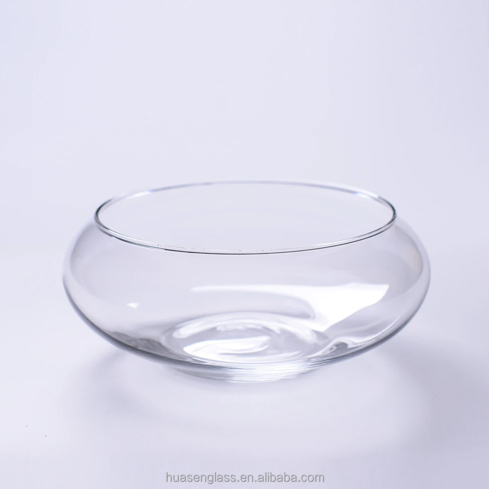 Creative Transparent Glass Fish Tank Round Desktop Goldfish Tank As Vase and Fish Bowl for Home Decoration or Office or Wedding