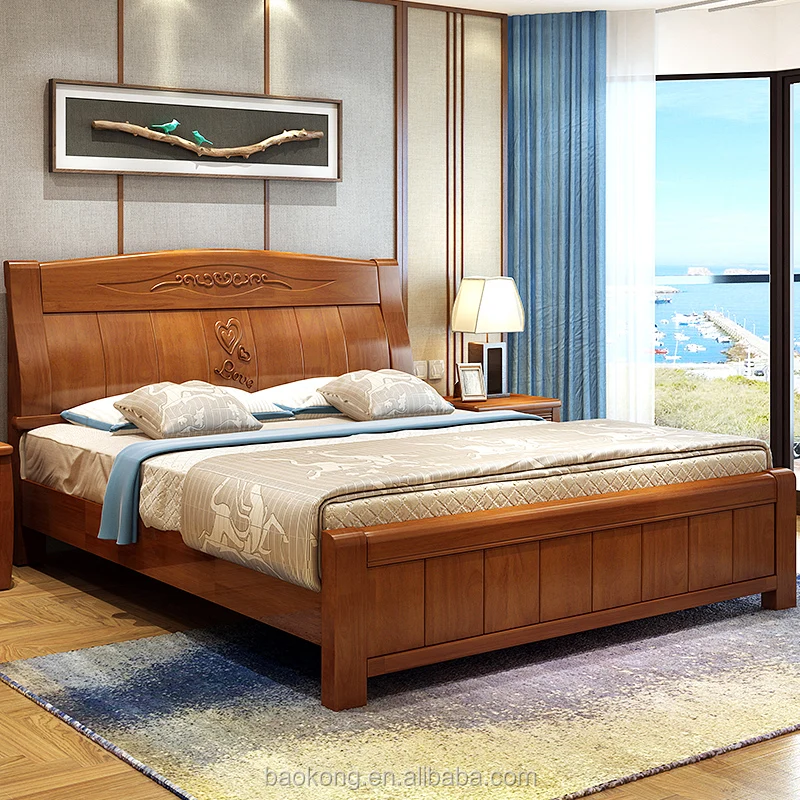 Featured image of post Wooden Double Bed Designs Pics : Sometimes these large beds have extra feet too that extend down to the floor.